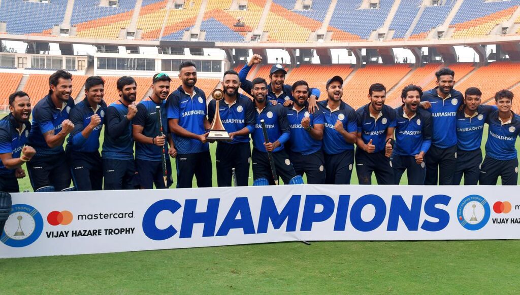 Saurashtra win Vijay Hazare Trophy (2022) (Credits - X)