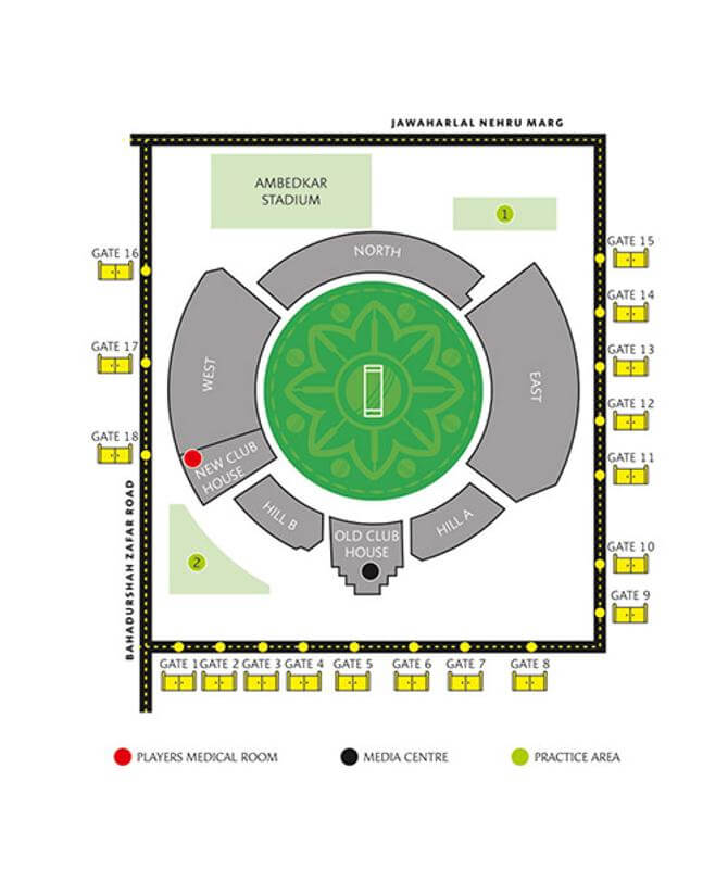 Seating Plan of Arun Jaitley Stadium